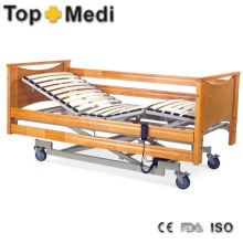 Hospital Furniture Wooden Bed Panels Three Function Steel Hospital Bed